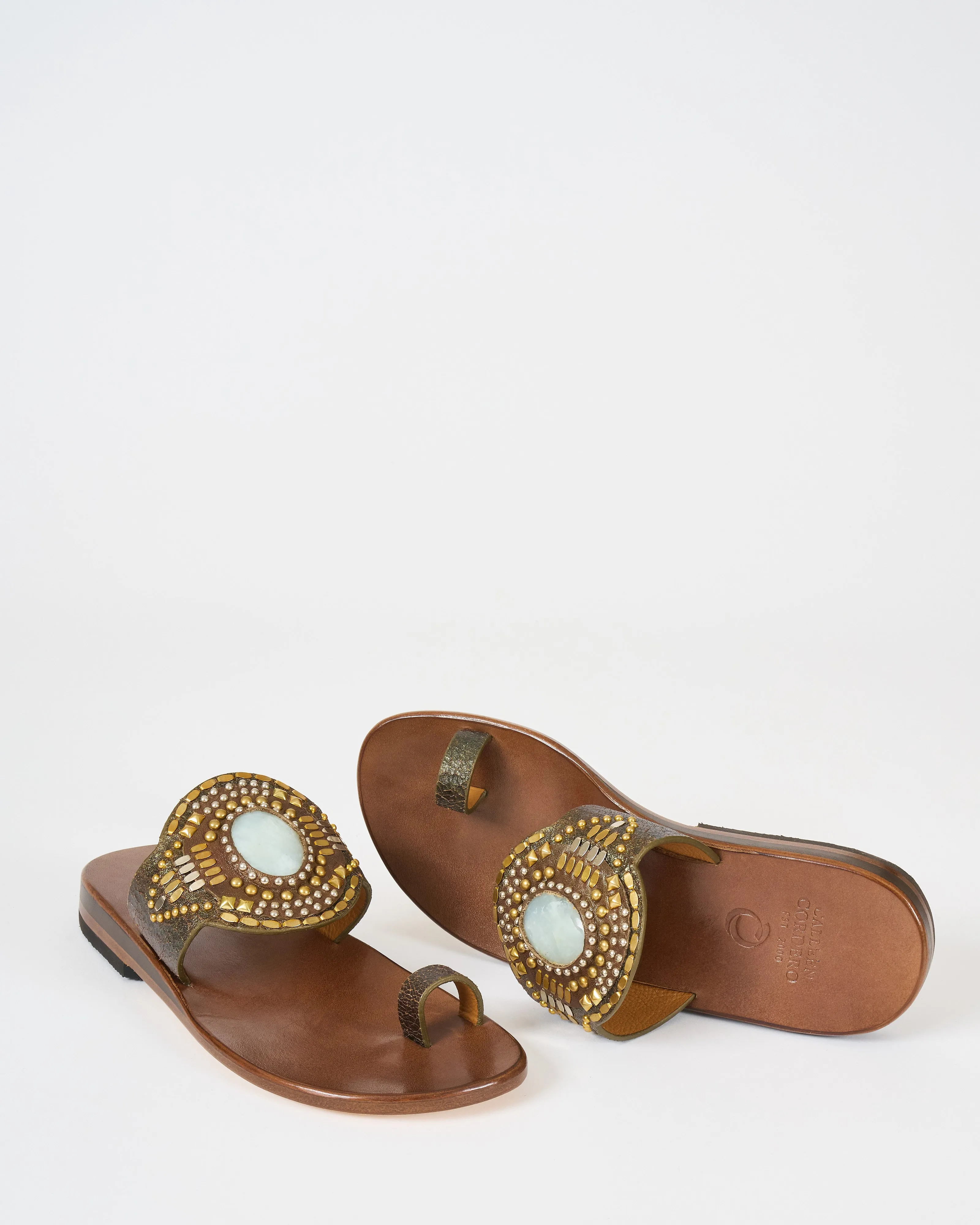 rocal semi-precious jade stone sandal