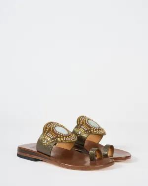 rocal semi-precious jade stone sandal