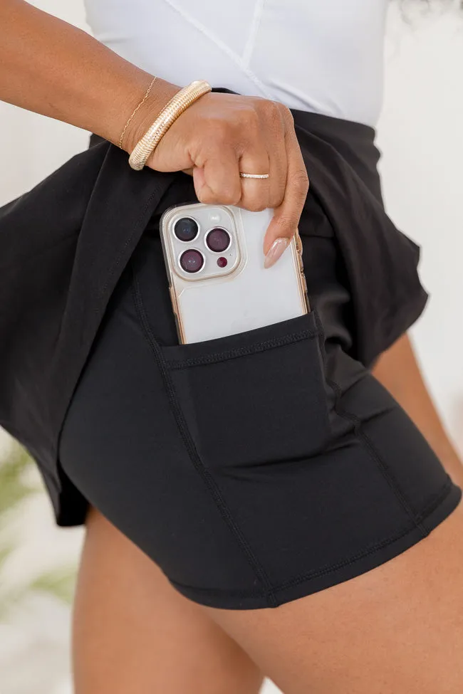 Run The Race Black Tiered Active Skort