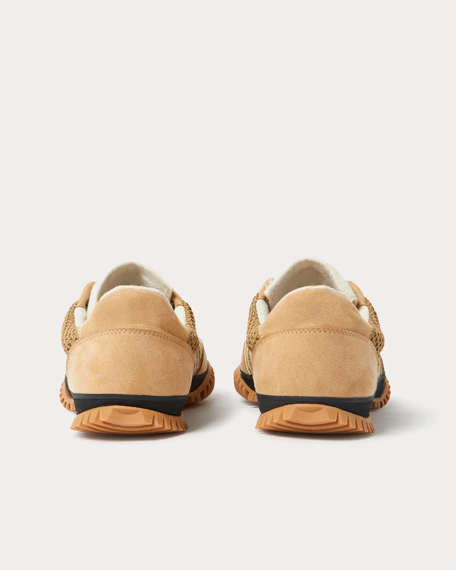 S-Wave Sport Mesh Panelled Pecan Brown Low Top Sneakers