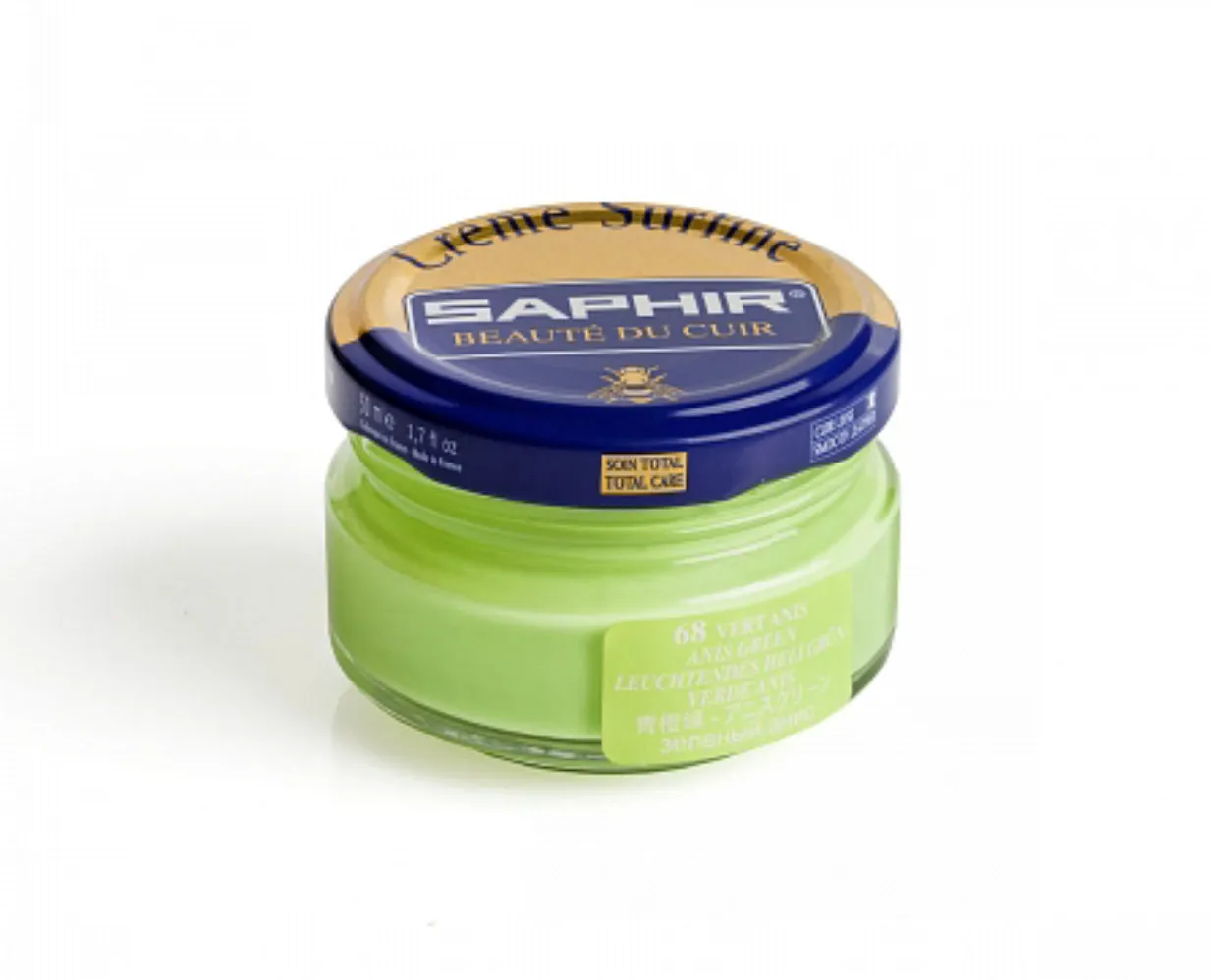 Saphir Anis Green Renovating Cream Polish 50ml Made In France