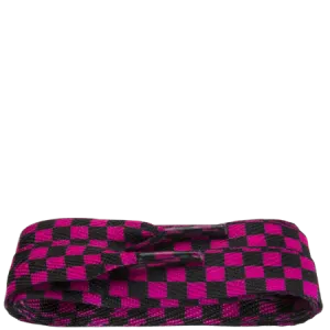 Shoestring Laces - Pink & Black Checkered