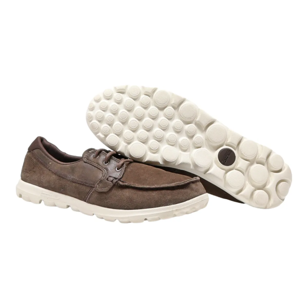 SKECHERS Low Top Trainers Brown Synthetic Mens UK 8