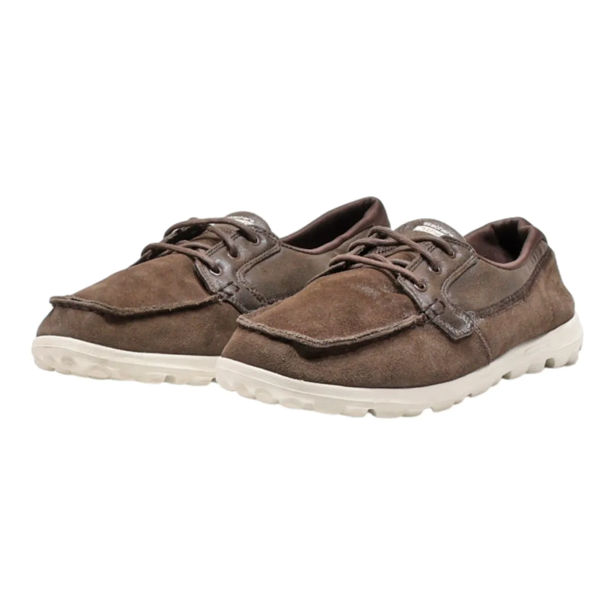 SKECHERS Low Top Trainers Brown Synthetic Mens UK 8