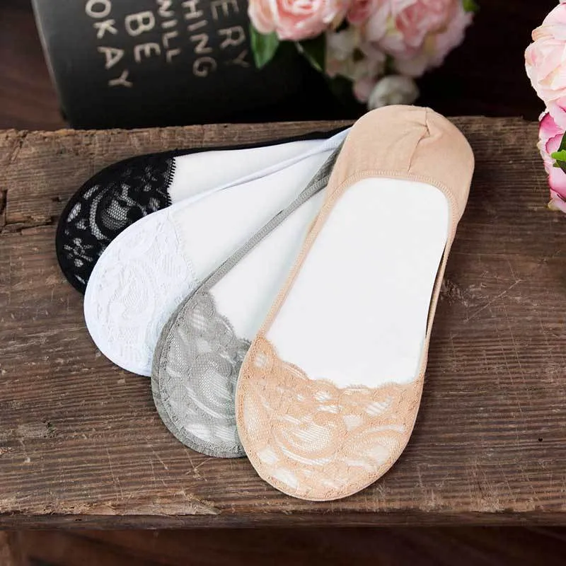 Soft and Comfy Lace Floral Low Cut Ped Socks - Exclusive Bundle