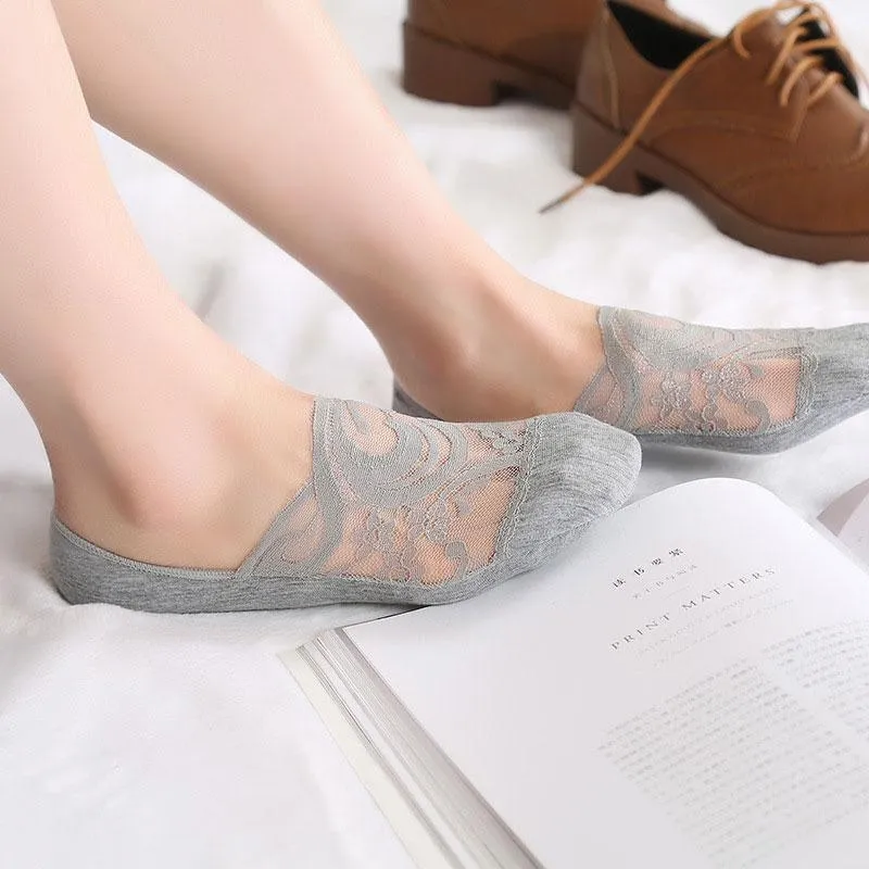 Soft and Comfy Lace Floral Low Cut Ped Socks - Exclusive Bundle