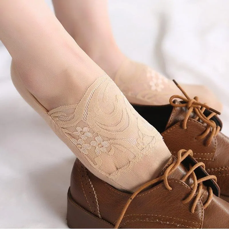 Soft and Comfy Lace Floral Low Cut Ped Socks - Exclusive Bundle