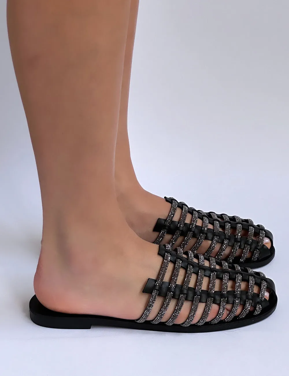 S.PIERO E1-142 BLACK SANDALS