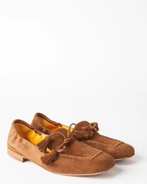 suede tassle flat - camoscio acero