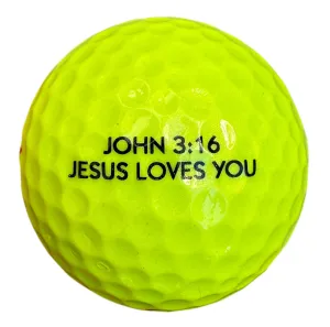 Super Soft Yellow Golf Balls - John 3:16 Inscribed - Low Flight, Low Spin (USA Made)