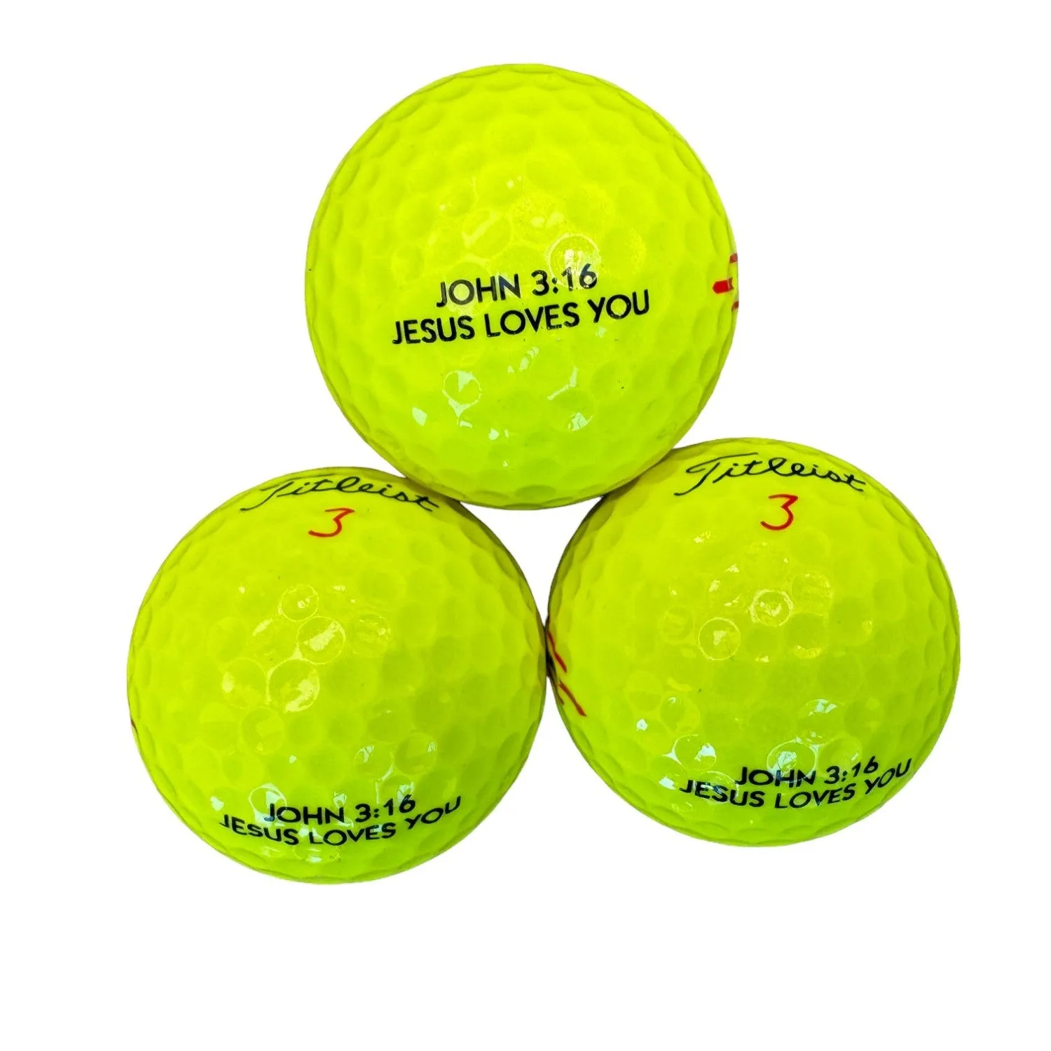 Super Soft Yellow Golf Balls - John 3:16 Inscribed - Low Flight, Low Spin (USA Made)