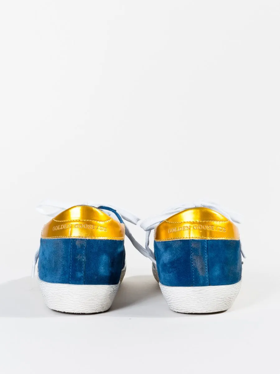 superstar sneaker - blue suede/white