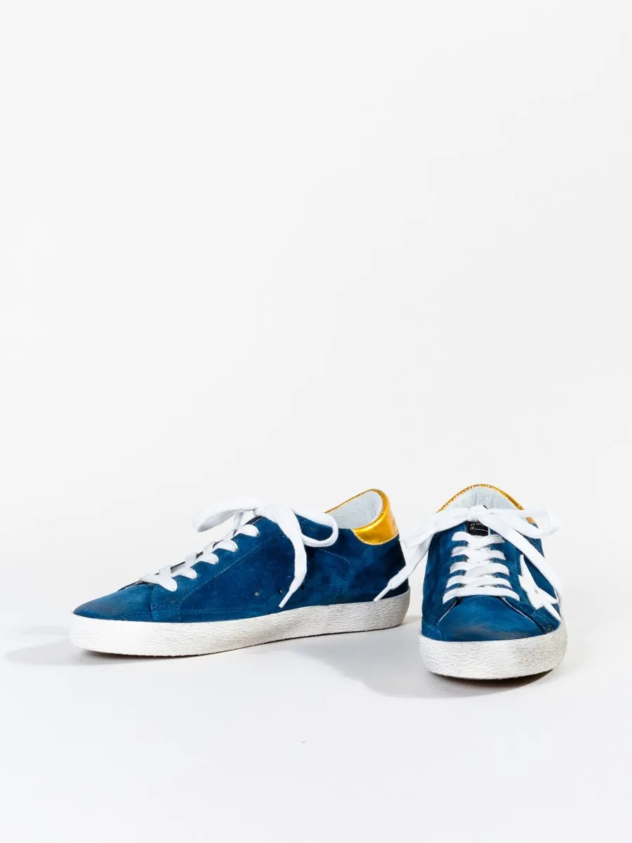 superstar sneaker - blue suede/white