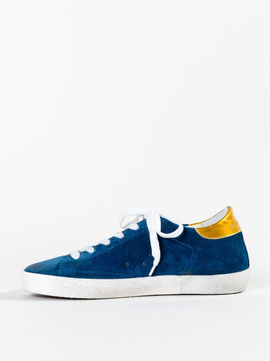 superstar sneaker - blue suede/white