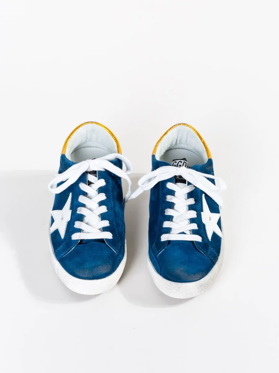 superstar sneaker - blue suede/white