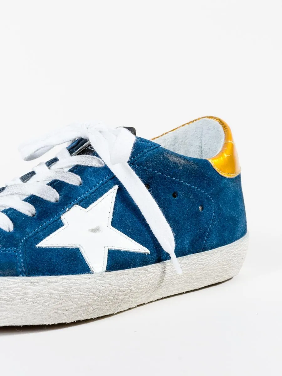 superstar sneaker - blue suede/white