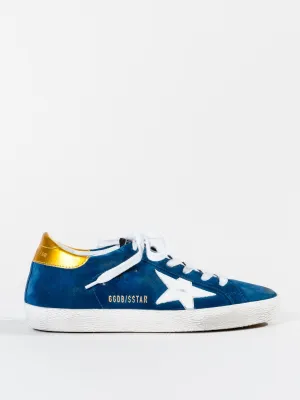 superstar sneaker - blue suede/white