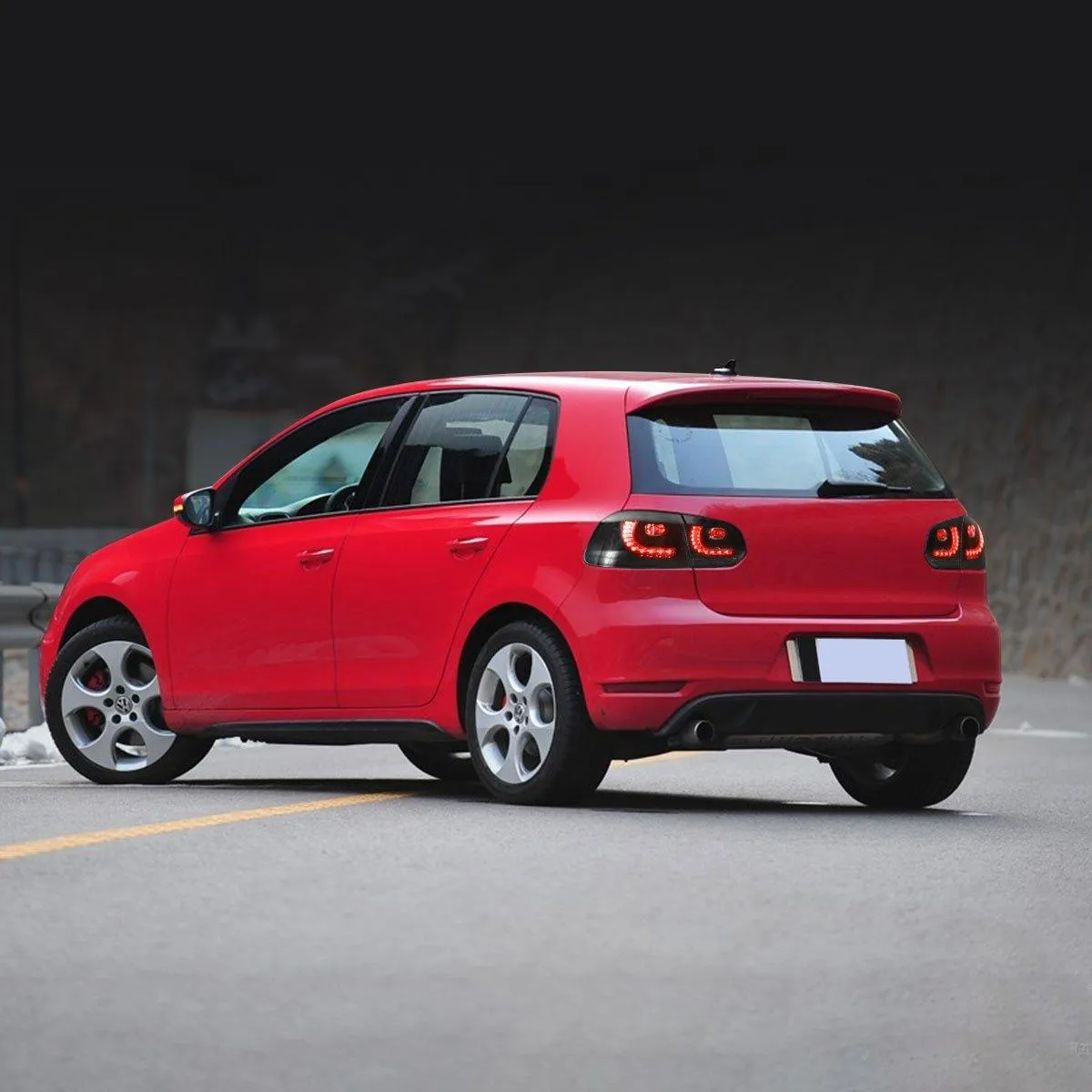 VLAND LED Red Demon Eye Headlights and Taillights Combo For Volkswagen Golf 6 MK6 2008-2014
