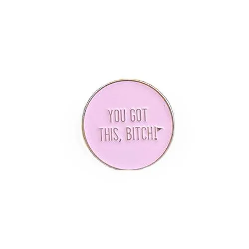 Women's Golf Ball Marker Necklace with "You Got This Bitch" Marker