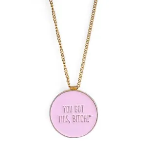 Women's Golf Ball Marker Necklace with "You Got This Bitch" Marker
