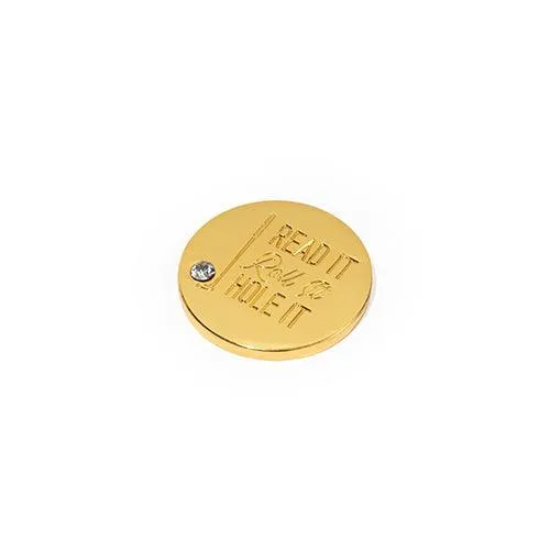Women's Golf Ball Marker Necklace with Read it, Roll it, Hole it Marker