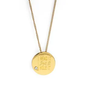 Women's Golf Ball Marker Necklace with Read it, Roll it, Hole it Marker