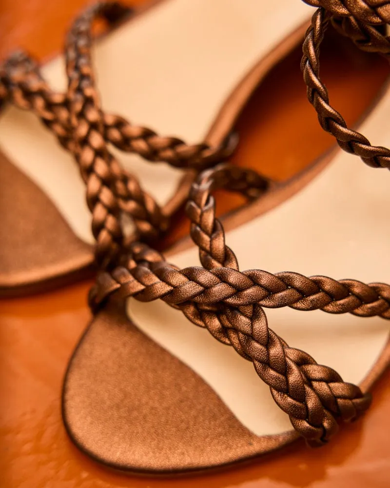 Yselis Vegan Recycled Heeled Sandals | Bronze